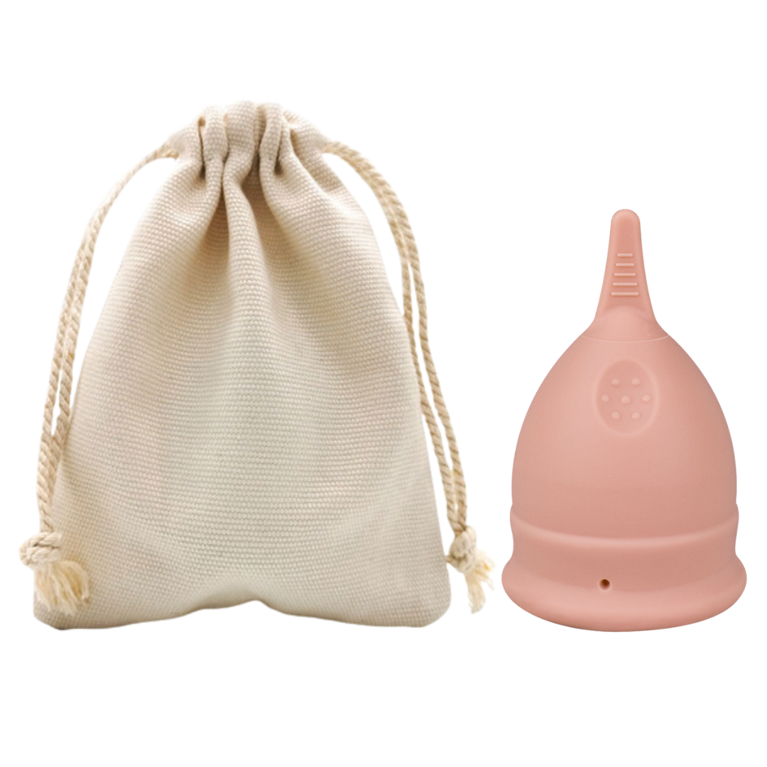 menstrual cup teen with bag