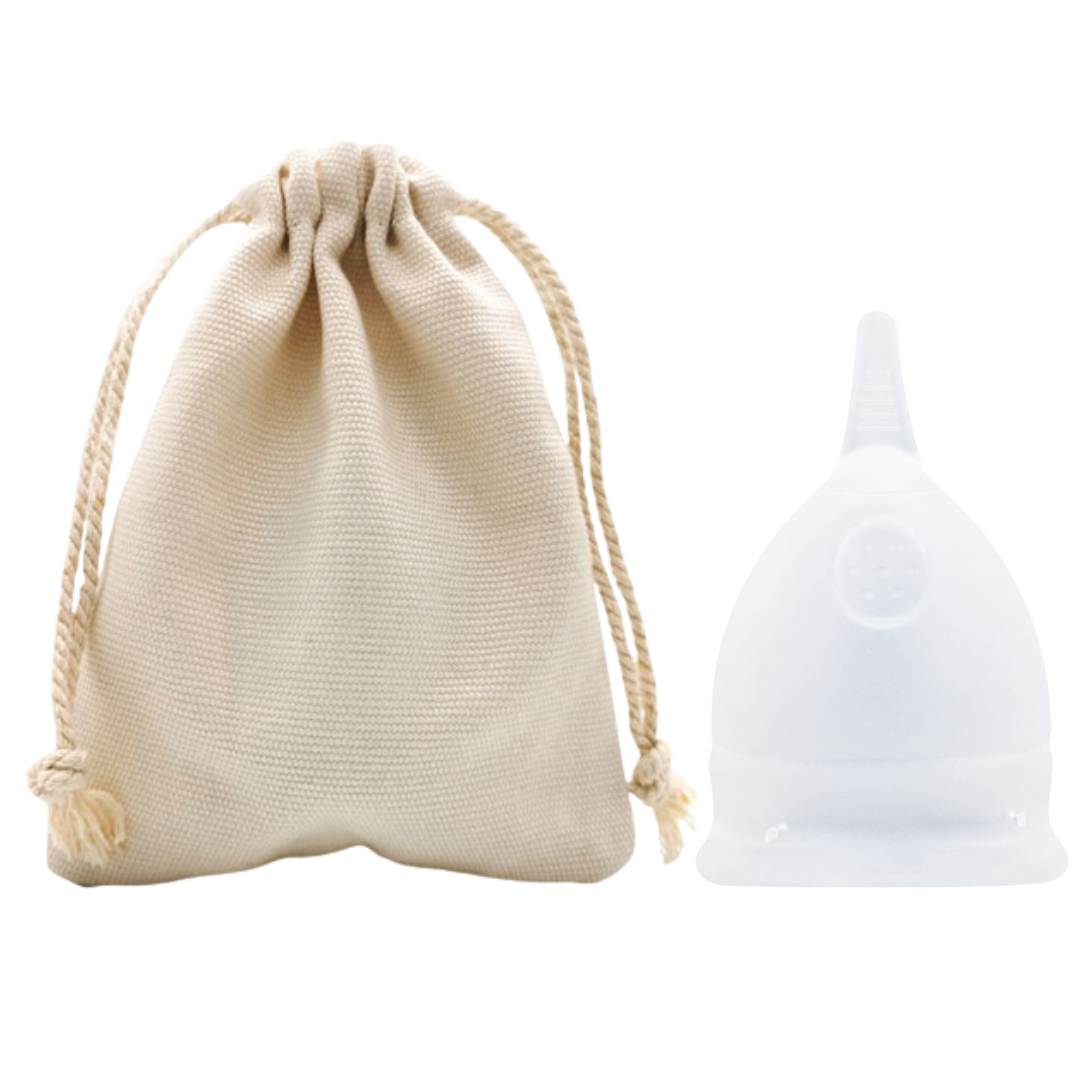 menstrual cup for teens with bag