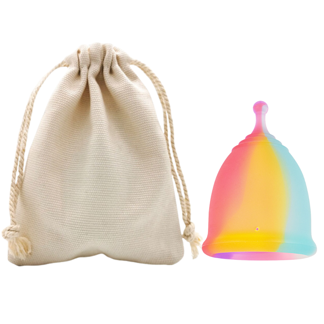 menstrual cup for teens with bag