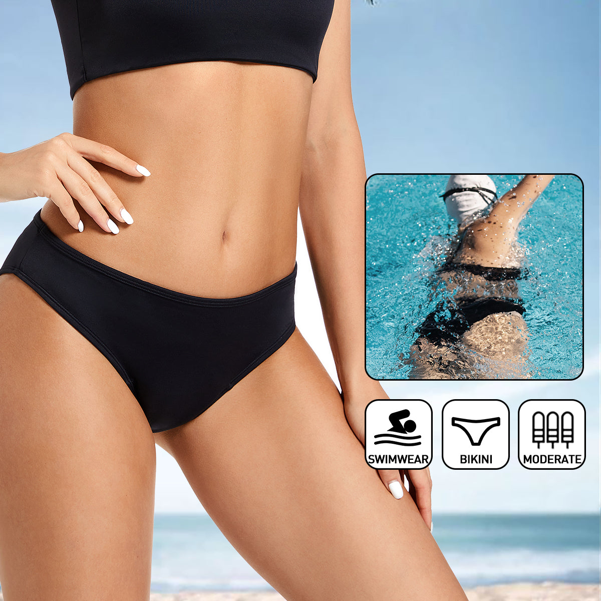 period swimwear black