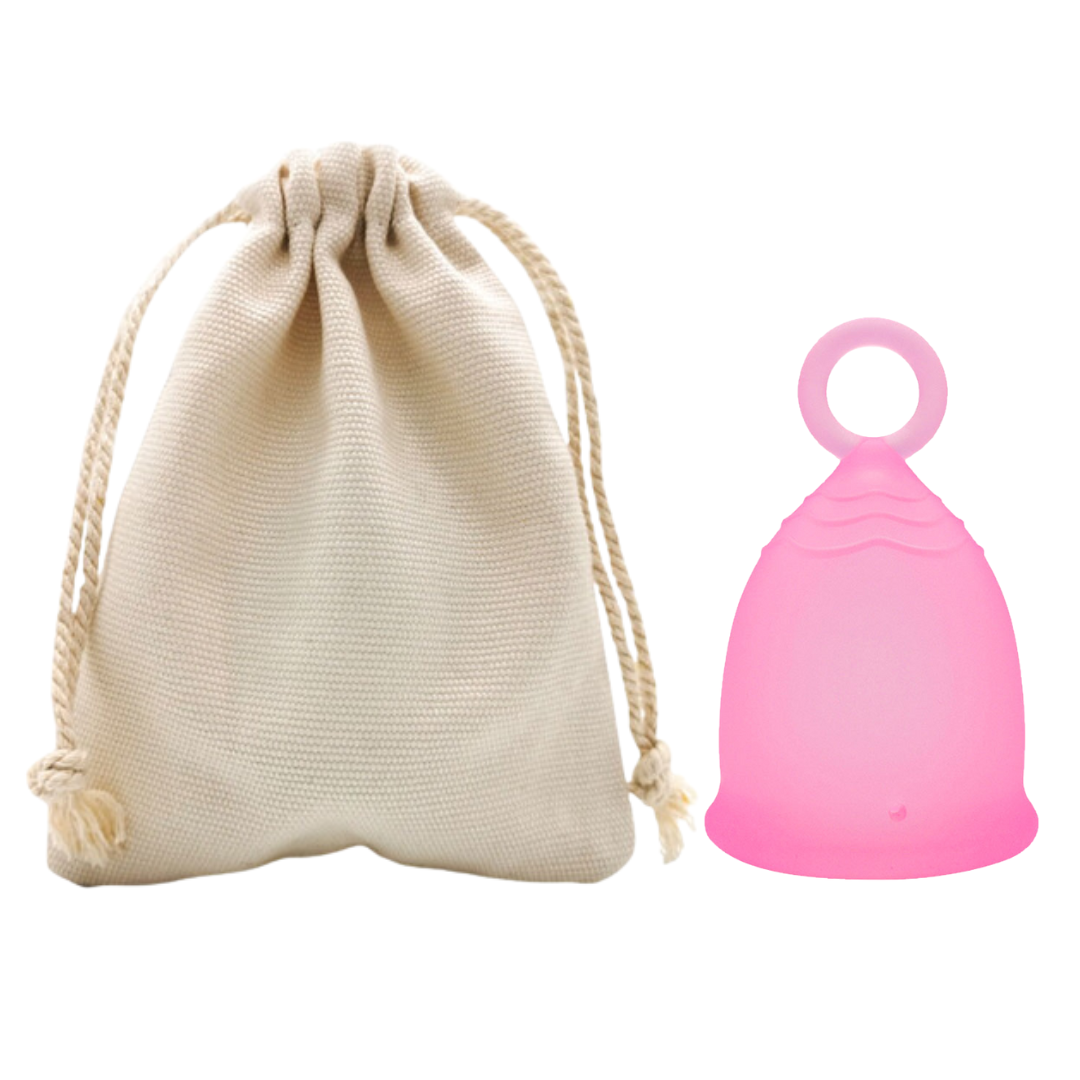 menstrual cup with storage bag