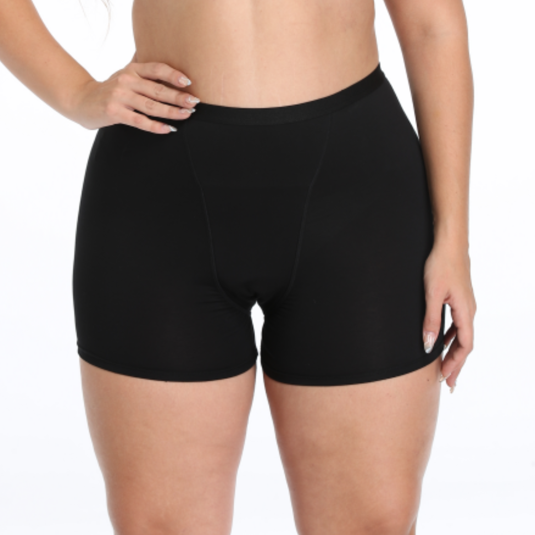 period shorts black